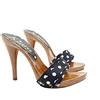 Kiara Shoes Zoccoli con Tacco 12 e Fascia Nera a Pois - KM70-POIS Nero