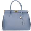 Chicca Borse Borsa Donna a Mano Pelle con Tracolla Bauletto (D41 Carta Zucchero)