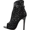 Uwdiohq Tacco Donna Sandali Con Fibbia Alla Strass Neri Per Commercio Estero Da (Black, 37) High Heels Alti Argento Cerimonia Sandalo Elegante 35 Lacci Decolte Ergonomici Tacchi Trasparenti