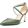 Castamere Donna Alto High Tacco Heel a Punta Pumps Cinturino alla Caviglia Cinturino Incrociato da Matrimonio Dress 8.5 CM Heels Verde Oliva 36 EU