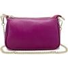 Chicca Borse Borsetta da donna in pelle, borsa a tracolla clutch pochette (Viola)