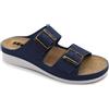 LEON 5012 Sandali Zoccoli Sabot Pantofole Scarpe di Pelle, Donna, Blu, EU 39