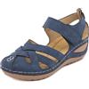 Uwdiohq Scarpe Comode Donna Chiuse Nuove Baotou Sandali Antiscivolo Di Grandi Dimensioni Zeppe Da Sutura Per Auto (Blue, 39) Camminata Corda Estive Pianta Larga Ballerine Ginnastica Bassi