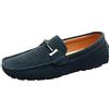 Jamron Uomo Elegante Fibbia Mocassini Comfort Scamosciato Scarpe di Guida Moda Pantofole Verde Scuro SN19020 EU47