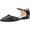 GENSHUO Scarpe Basse da Donna con Cinturino alla Caviglia, Punta Elegante, Scarpe Basse da Lavoro