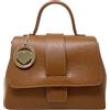 Chicca Borse Borsa Bauletto da donna in pelle, borsa a mano con tracolla