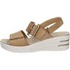 Melluso 019227Z Sandalo Donna Comodo col Corda in Vera Pelle con Strappi Zeppa Comoda Plantare Estraibile Corda 38
