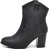 IF Fashion Scarpe Stivali Stivaletti Alla Caviglia Camperos Texani Tacco da Donna G633 nero N.39