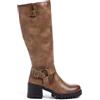 URBAN ROSA Stivali Donna Biker con Tacco a Blocco, Fibbie Decorative e Suola Antiscivolo - Stivali Moto alla Moda (Marrone, 39 EU, Adulto, 39, Numero, Sistema Taglie Calzature EU, Media)