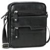 ROYALZ 'Oregon' borsello tracolla in pelle per uomo piccola borsa vero cuoio stil vintage massaner elegante mini, Colore:Nero