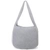 ENBEI Borsa a tracolla da donna all'uncinetto in maglia estetica borsa a tracolla tote spiaggia, Grigio, Large