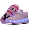 Mateju Scarpe con Rotelle Bambino Bambina Sportive Scarpe da Skateboard, Rotelle a Scomparsa Skateboard Sneakers Scarpe da Ginnastica da Pattini per Uomo Donna 38 EU Rosa