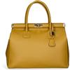 Chicca Borse Borsa Donna a Mano Pelle con Tracolla Bauletto (D36 Senape)