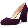 Castamere Donna Chunky Blocco Alto High Tacco Heel Rotonda Punta Pumps Slip-on Ufficio Feste Dress 8.5 CM Heels Scarpe Viola A 35 EU