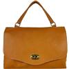 FrasiBags Borsa Postina in Pelle, Borsa a Spalla con Borchie Laterali, Borsa Donna con Patta, Borsa in Pelle Donna Made in Italy (Cuoio)