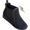 EMANUELA PANTOFOLE Emanuela scarpe stivaletti donna Memole in tessuto similvelluto, interno in caldo, soletta estraibile made in italy (tuxedo nero, 38, Sistema Taglie Calzature EU, Adulto, Donna, Numero, Media, 38)