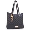 Catwalk Collection Handbags - Borsa a Spalla in Pelle Trapuntata - Tote Bag Donna - Borsa a Mano da Giorno Grande/Media - Sofia - Nero Oro