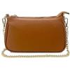 Chicca Borse Borsetta da donna in pelle, borsa a tracolla clutch pochette (Cuoio Scuro)