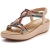 Beeblily Sandali Donna Estive Bohemien Strass Perline Open Toe Piattaforma Sandali