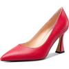 NobleOnly Donna Medio Tacco Heel Slip-on Chiusa a Punta Classico Dress Pumps Casual Ufficio Estate Scarpe 8.5 CM Heels Rosso 40 EU