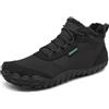 SAGUARO Scarpe Uomo Invernali Stivali da Neve Donna Caldo Stivaletti Invernali Antiscivolo Scarponi Neve Barefoot Shoes Nero,EU Gr.39