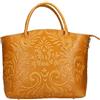 Chicca Borse Handbag Borsa a Mano da Donna in Vera Pelle Made in Italy - 35x28x11 Cm