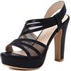 Lroey Reoly Sandali con Tacco Alto Donna, Sandali Punta Aperta Moda Tacco a Blocco Sandali Slingback con Plateau Senza Chiusura 116 Nero Numero 40 EU