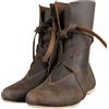 DJFOG Stivali da Cavaliere medievali in Pelle PU Stivali Cosplay medievali rinascimentali Stivali Vintage da Donna da Uomo Scarpe Stringate con Fondo Piatto,Marrone,42 EU