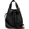 Time Resistance Borsa in Pelle per Donna - Borsa a Secchiello in Pelle Pieno Fiore Fatta a Mano - Borsa Tote in Pelle Italiana - Borsa per il Lavoro e l'Uso Quotidiano (Nero)