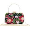 CRFASIBE Pochette Donna Elegante con Ricamo Floreale, Borsa Sera Vintage con Catena Regolabile, Perfetta per Matrimoni, Laurea, Capodanno, Cocktail e Serate Speciali(Verde)