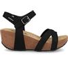 BioNatura - Sandalo con cinturino Donna in pelle Nabuk Nero con Zeppa 24 FREGENE - Made in Italy (numeric_41)