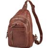 STILORD Montego 2-In-1 Zaino Monospalla Uomo Pelle Borsa A Tracolla Cuoio Borsa Da Petto Vera Pelle Borsello Crossbody Spalla Sling Bag per Tempo Libero Viaggio Outdoor Colore:nero