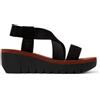 Infinity Leather Sandali con Plateau e Zeppa Fly YABI922FLY in Pelle Nera Mattone Cupido da Donna