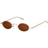 MYSXSWHL Occhiali da sole ovali da donna vintage Steampunk piccoli, dorati, micro, C8, 1 pezzo