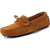 MGM-Joymod Mocassini da uomo in pelle scamosciata, comodi, con lacci, per guida, camminata, penny loafers, barca, slip-on, Marrone, 42 1/3 EU