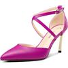 Castamere Donna Alto High Tacco Heel a Punta Pumps Cinturino alla Caviglia Cinturino Incrociato da Matrimonio Dress 8.5 CM Heels Fucsia 36 EU