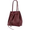 SH Leder ® - Borsa shopper da donna in vero cuoio con fiocco e tasca interna, disponibile in molti colori, borsa a spalla, borsa con manici, 29x33cm Sandra G535, rosso scuro, L