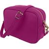 JOPHY & CO. Borsa a Tracolla Spalla in Vera Pelle con Chiusura Cerniera per Donne cod.5275 (Small, Fucsia)