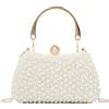 EVEOUT Pochette di Perle per Donne Elegante Borsa da Sposa in Perle Clutch da Sera con Catena Borsa a tracolla per Festa Matrimonio