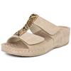 Jürgen Hirsch Sandali Vita 01 Donna Pelle Plantare massaggiante Cuscinetti Anti-Shock (Beige, 42)