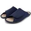 STRAPPO SOFT Ciabatte Uomo Pantofole Estive Antiscivolo Aperte Uomo per Piedi Gonfi e Larghi Pantofola Ortopedica Comfort da Casa Regolabile Nero Blu 40