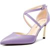 Castamere Donna Alto High Tacco Heel a Punta Pumps Cinturino alla Caviglia Cinturino Incrociato da Matrimonio Dress 8.5 CM Heels Viola Chiaro 38 EU