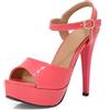 LarDorLin Donna Tacco a Spillos Estate Plateau Sandals Semplici Punta Aperta Sposa Damigella D'Onore Tacco Alto Bowknot Sandali Cherry Numero 36.5 EU (37 Cn)