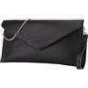 SH Leder Saya G369 - Borsa a tracolla in vera pelle, con catena di trasporto, 31,5 x 16,5 cm