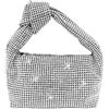 ANGELO Borsa da Sera Elegante con Strass, Pochette da Donna Brillantinata con Manico Annodato, Borsetta a Mano Scintillante per Party, Eventi, Matrimonio, Ballo (Nero)