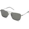Ray-Ban Rbr0102s Caravan Reverse Square Occhiali da sole, Argento/Grigio Specchiato Argento, 58 mm