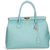 Chicca Borse Borsa Donna a Mano Pelle con Tracolla Bauletto, Turchese
