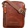 STILORD "Brandon" Borsa Tracolla Piccola da Uomo in Pelle Borsello Borsetta Pratica Sottile Messenger Bag Elegante in Cuoio Colore:texas - marrone