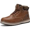 AX BOXING Scarpe Uomo Invernali Caldo Pelliccia Fodera Scarponcino Invernale Stivali Antiscivolo Stivaletti Taglia 41-46 EU(Marrone chiaro,44 EU)