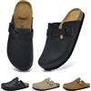Wizshoe Sabot Uomo Zoccoli Chiuse Comode Pantofole da Casa Ciabatte Slip On Sandali Comfort Maschio Scarpe da Giardino Ciabatta da Camera Antiscivolo Clogs Sottopiede in Sughero Nero 46 EU